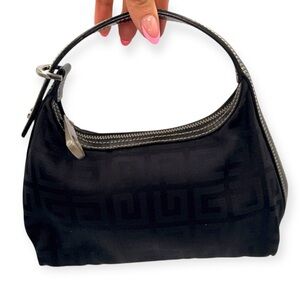 Givenchy Vintage Mini Monogram Canvas Shoulder Bag Black